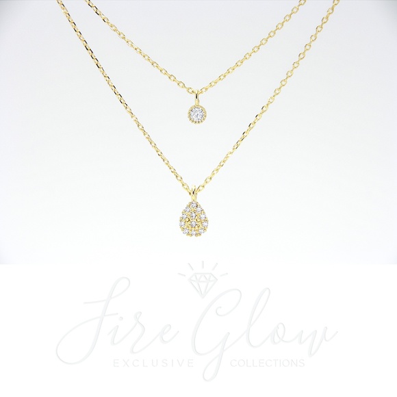 18K Gold Dipped Two Cute Layered Charm Necklace - Picture 9 of 16